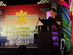 Guillermo M. Luz, NCC Co-Chairman delivering his presentation on how to build a competitive Philippines during the Tourism Congress