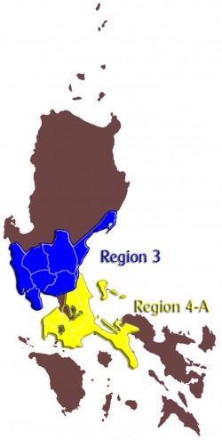 Map of Region 3 - 4A