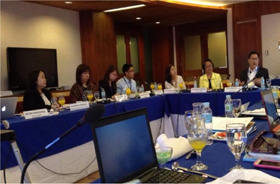 NCC Private Sector Co-Chair Guillermo Luz (R) with DOLE Secretary Rosalinda Baldoz and Officials while discussing efforts to improve Labor Freedom. 