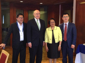 (L-R) NCC Private Co-Chair Guillermo Luz, Heritage Foundation’s CTE Director Ambassador Terry Miller, DOLE Secretary Rosalinda Baldoz, and Heritage Foundation’s Senior Policy Analyst Anthony Kim after the meeting on Economic Freedom Index 2015.